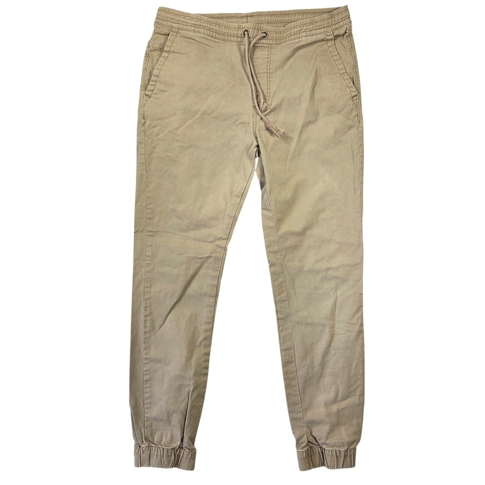 Urban Pipeline Mens Khaki Tan Cotton Spandex Elastic Waist Cuffed Jogger Pants M